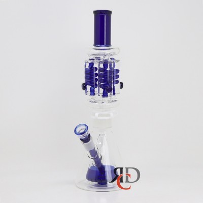 WATER PIPE BEAKER W/ 4 GLYCERIN SIPRAL CHAMBERS WP5517 1CT